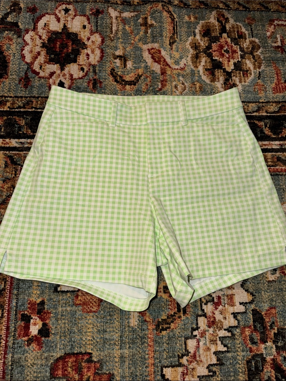 Old Navy Green Gingham High Waist Shorts